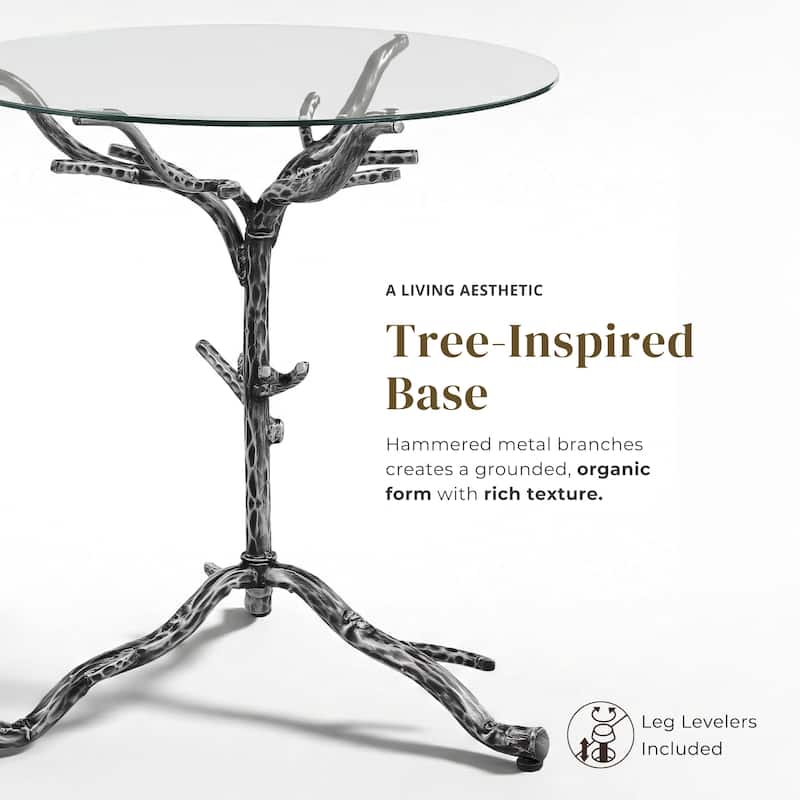 247 Shop At Home Lalia Modern Hammered Metal Tree Branch Side Table