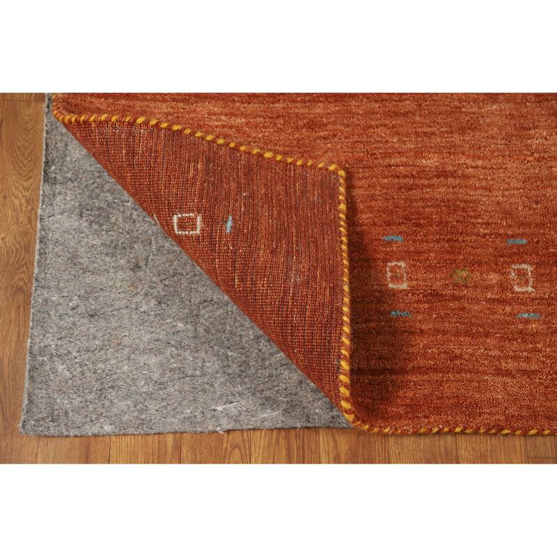 Hand Knotted Oriental 100% Wool Carpet Tribal Animal Pictorial Oranges & Rust Gabbeh Area Rug - 7' 6'' X 5' 1''