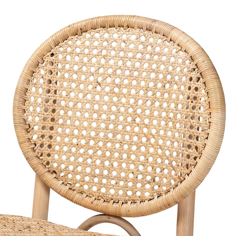 Osaka Modern Bohemian Natural Brown Rattan Dining Chair