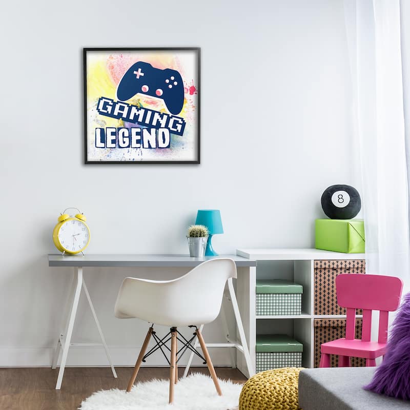 Stupell Gaming Legend Modern Splatter Framed Giclee Art Design By Marcus Prime