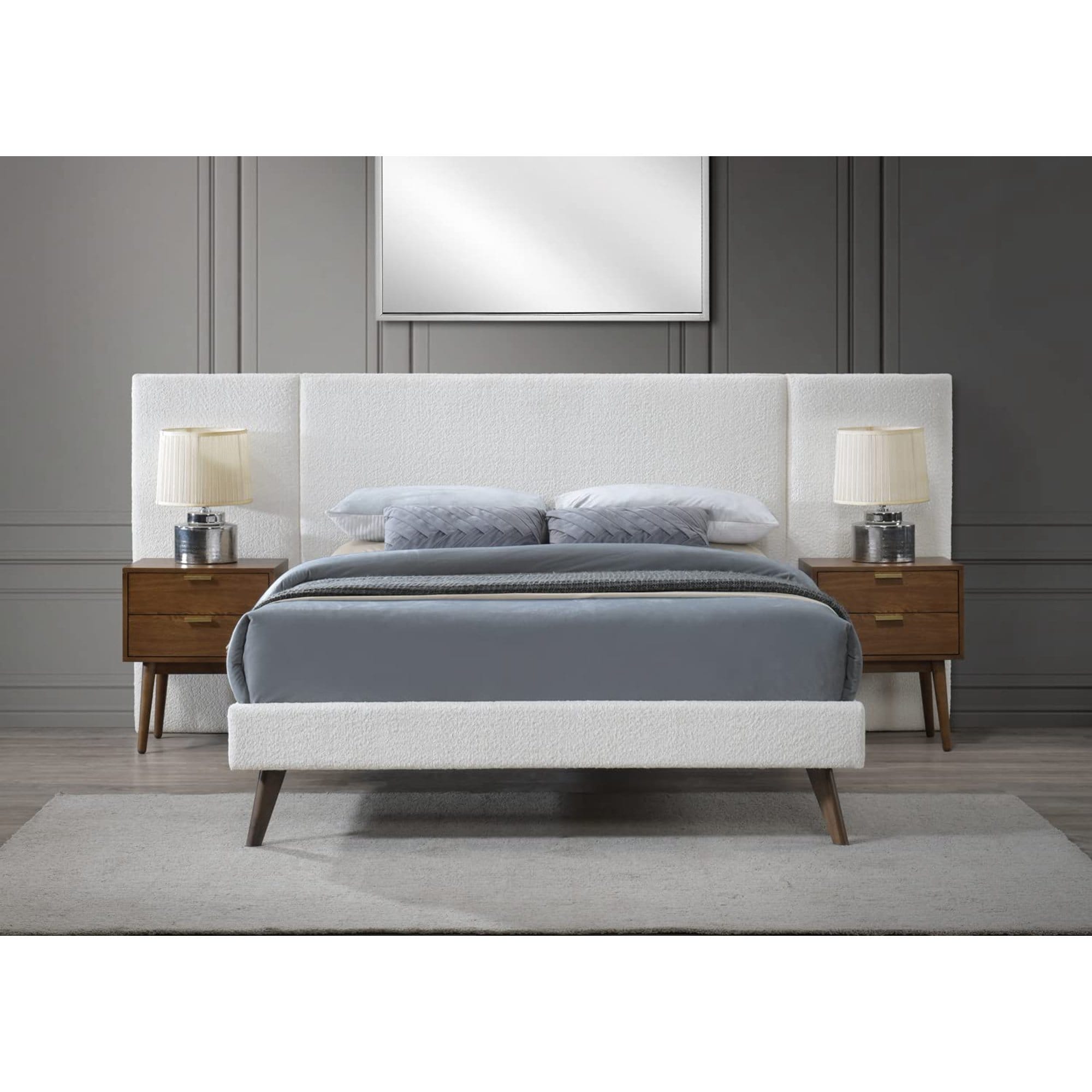 Extended upholstered deals headboard