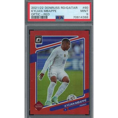 Kylian Mbappe 2021-22 Panini Donruss Optic Red World Cup Card #60 PSA 9 122/149 - 8'6" x 11'6"