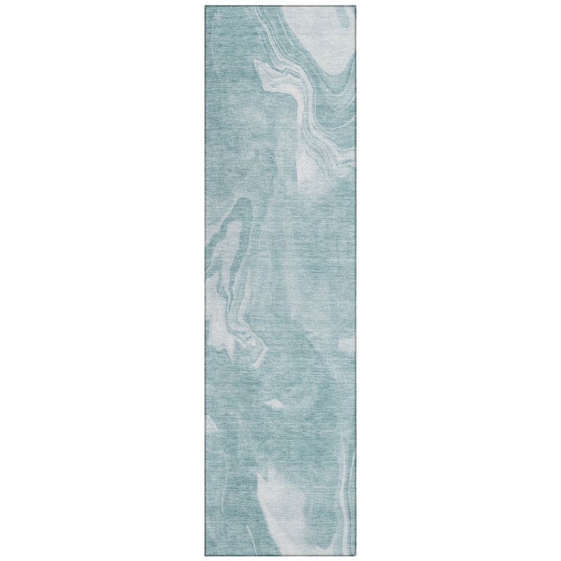 Machine Washable Indoor/ Outdoor Chantille Abstract Motion Rug