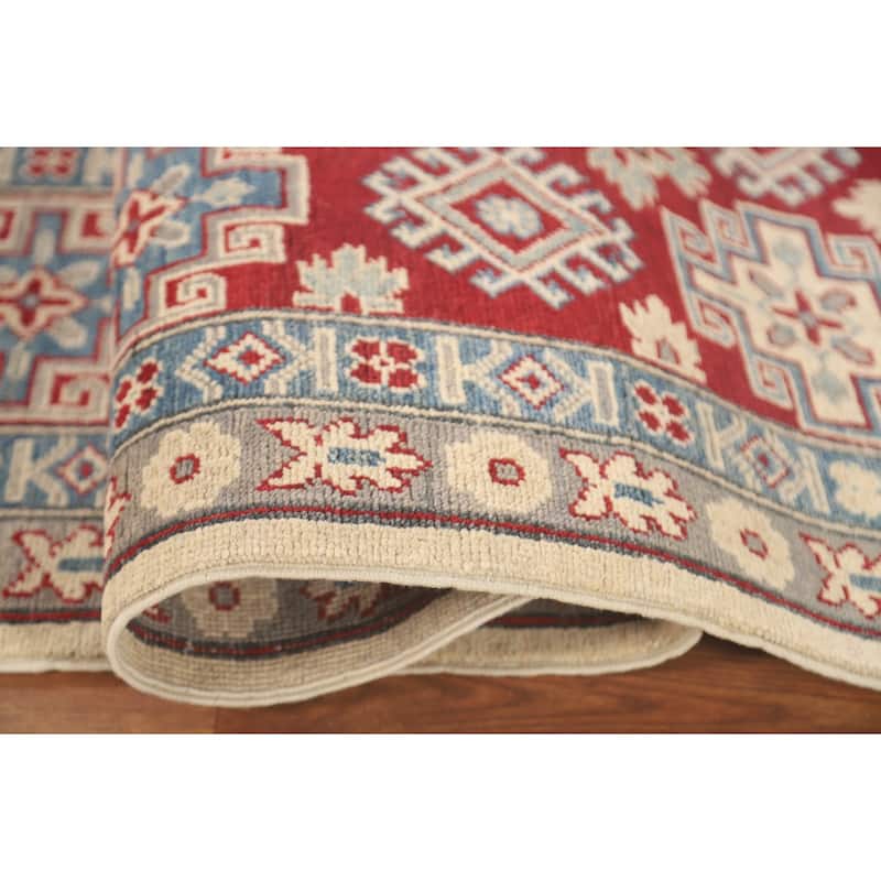 Ivory Kazak Oriental Area Rug Handmade Wool Carpet - 8'3" x 10'11"