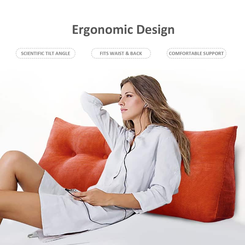 WOWMAX Reading Wedge Pillow Bed Headboard Backrest Support Cushion