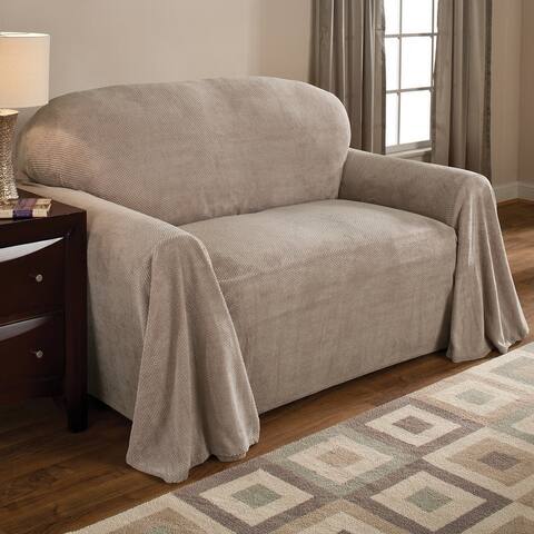 Innovative Textile Solutions Solid Textured Loveseat Throw Slipcover
