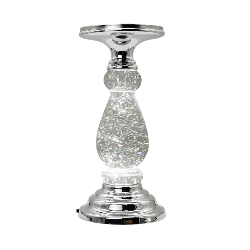 Lighted Candle holder with Swirling Glitter - 4.8*4.8*10.28
