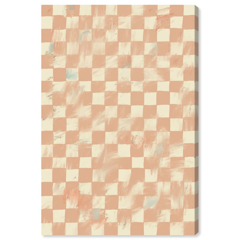 Wynwood Studio Canvas Abstract Little Squares III Pink and Cream White Modern & Contemporary Wall Art Canvas Print