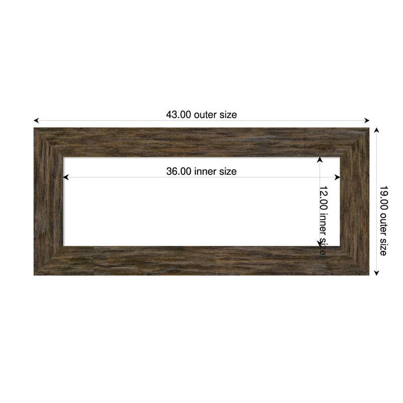 Amanti Art Fencepost Brown Framed Dry Erase Magnetic Board - 43 x 19 in - Fencepost Brown