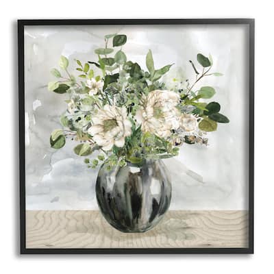 Stupell Detailed Flower Arrangement Mixed Blooms Vase Bouquet Framed Wall Art, Design by Carol Robinson