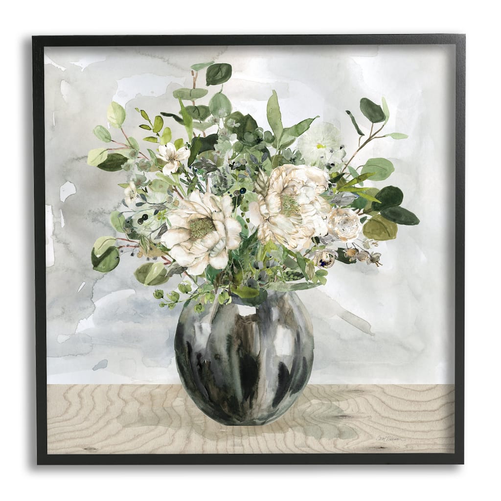 Stupell Detailed Flower Arrangement Mixed Blooms Vase Bouquet Framed Wall Art, Design by Carol Robinson