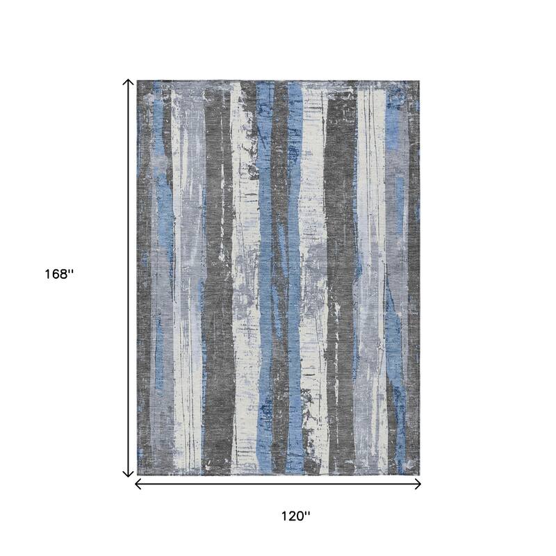HomeRoots Striped Transitional Rectangle Outdoor Rug