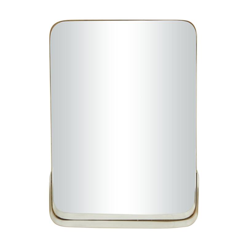 Metal 1 Shelf Wall Mirror - Black or Gold - CosmoLiving by Cosmopolitan