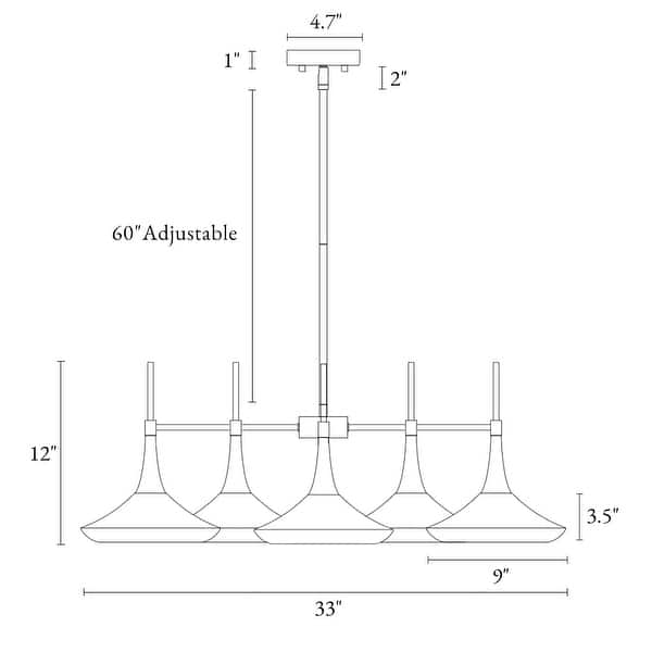 Conia Modern Black 5-Light Wagon Wheel Chandelier for Dining Room Kitchen