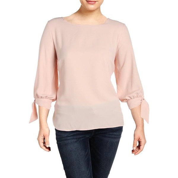 Nine West Womens Plus Andalusia Blouse 3/4 Sleeves Crepe
