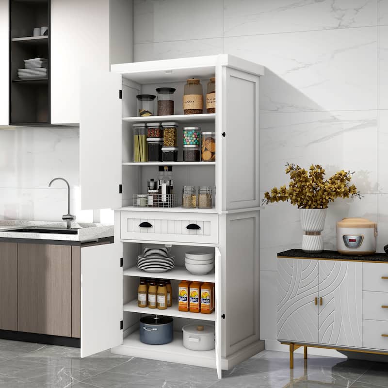 71.6"H Freestanding Kitchen Pantry Storage Cabinets with 6-Tiers