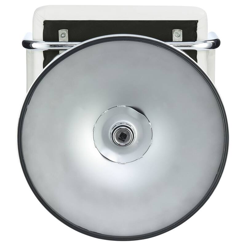 Letitia White Adjustable Height Bar Stool and Chrome