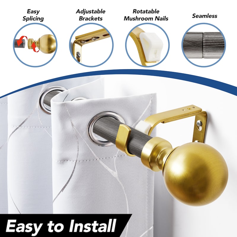 Deconovo 1 Inch Window Curtain Rod