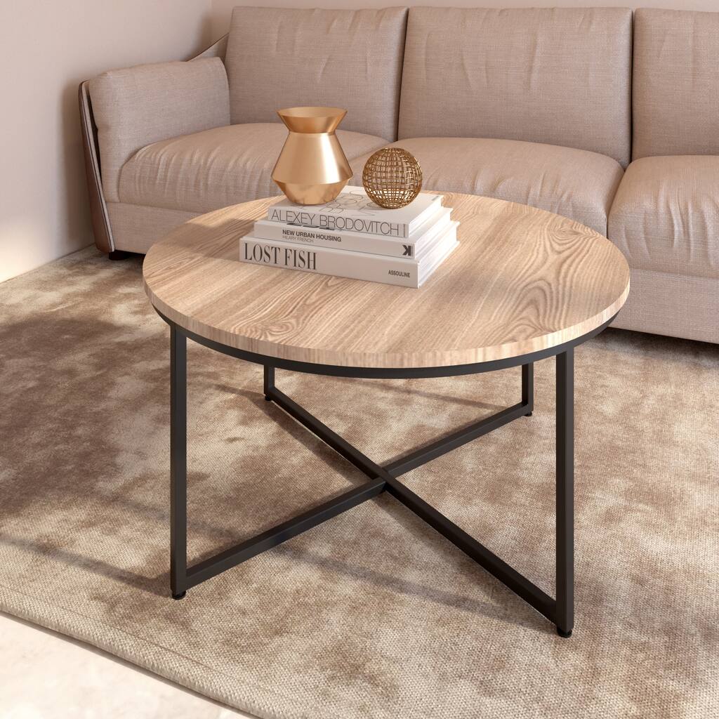 Modern Round Metal Coffee Table for Living room,Small Space