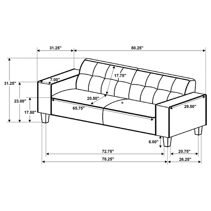 Deerhurst Upholstered Track Arm Tufted Sofa