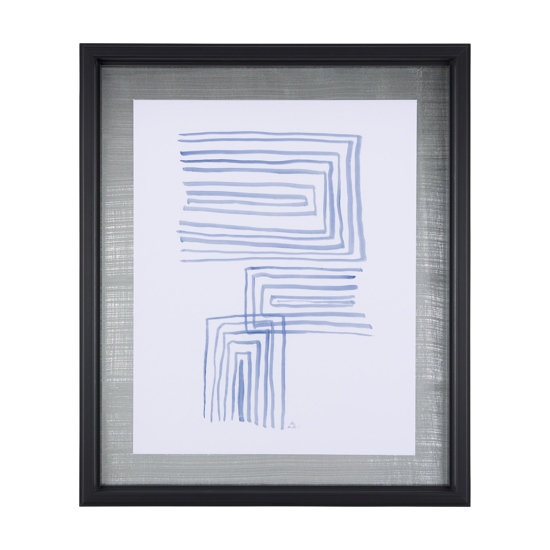 Lines I by Mercana Studio a Hand Embellished Textured Framed Art Print Matted under Glass