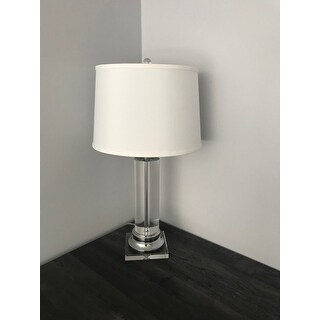 Silver Orchid Crystal Column Chrome Finish Table Lamp