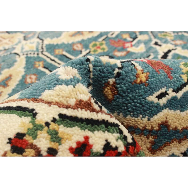 ECARPETGALLERY Hand-knotted Serapi Heritage Turquoise Wool Rug - 2'8 x 10'0
