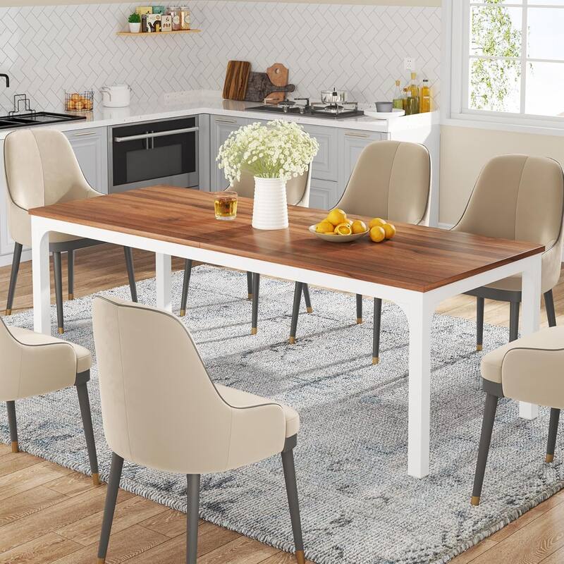 78.7" Rectangular Dining Table, Wood Kitchen Table for Home, Restaurant, Cafe, Office, Apartment, Bakery