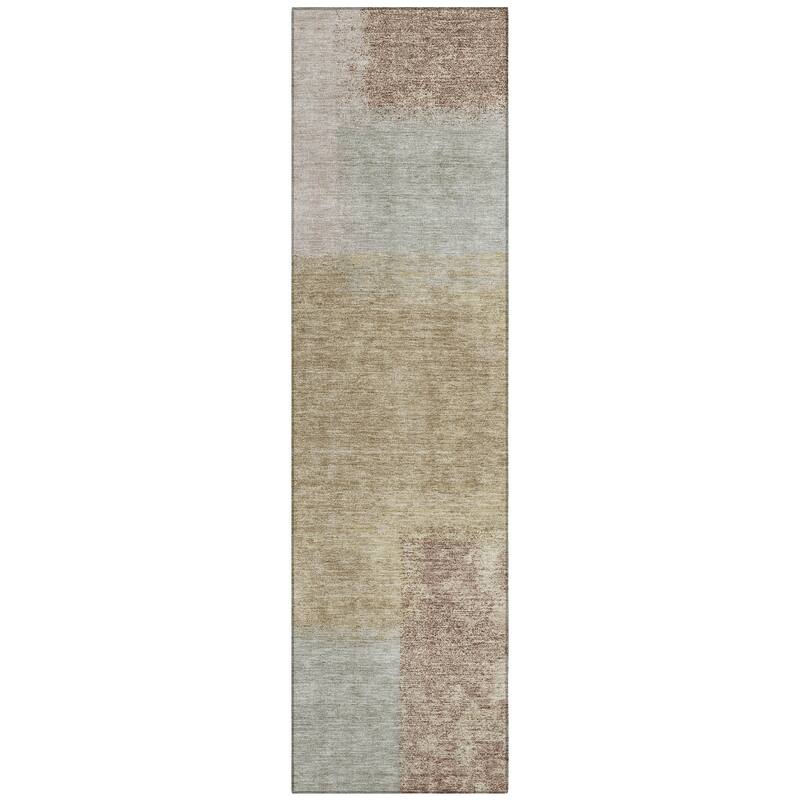 Machine Washable Indoor/ Outdoor Solid Contemporary Chantille Rug