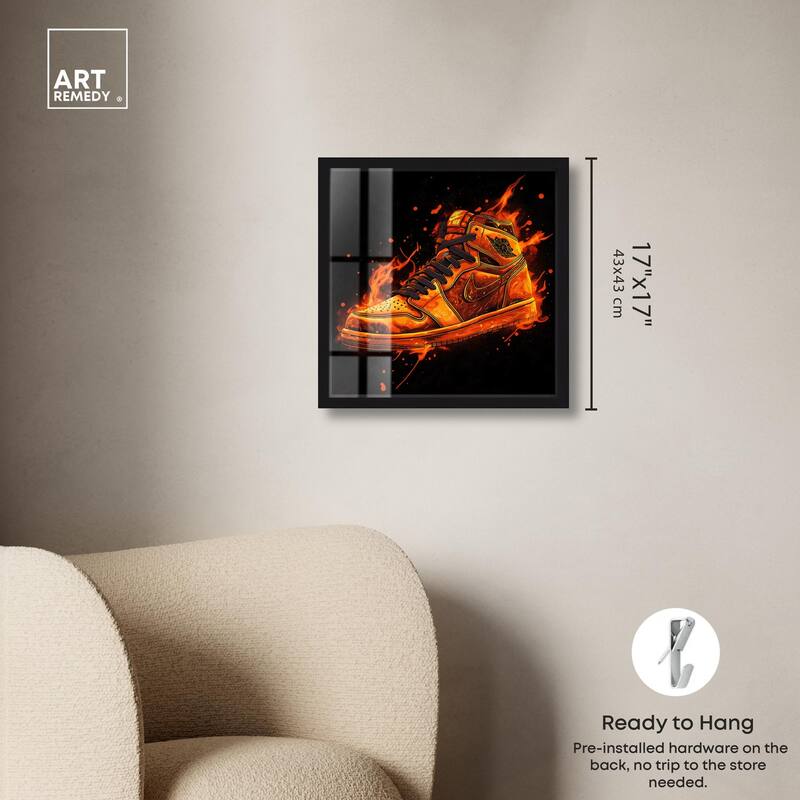 Jumpman on Fire I Shadowbox by Art Remedy