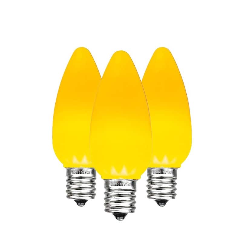 25 Pack C9 LED Plastic Ceramic Outdoor Christmas Replacement Bulbs, Multi