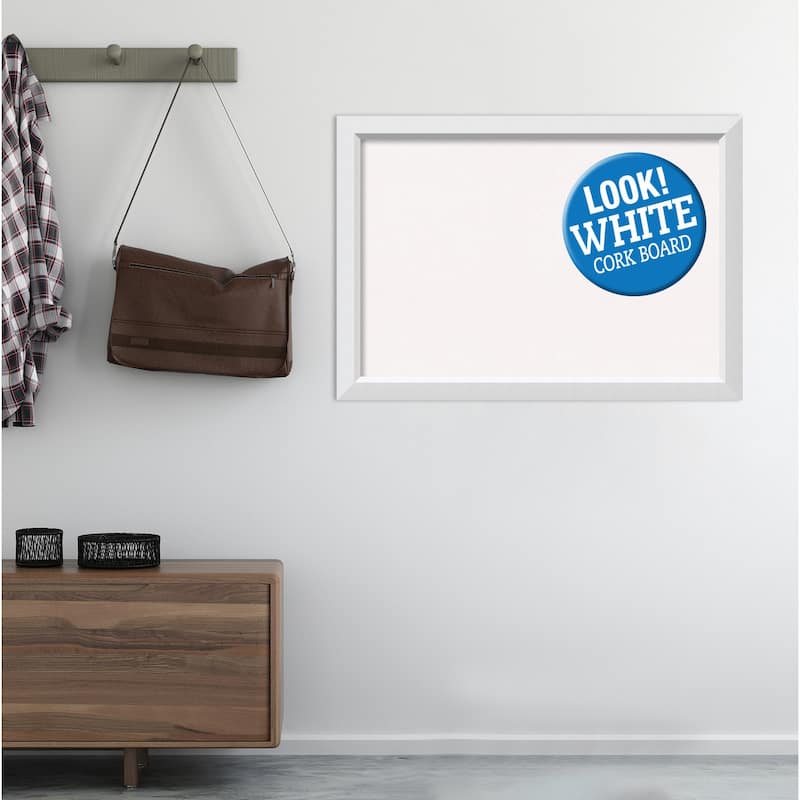 Framed White Cork Board, Blanco White