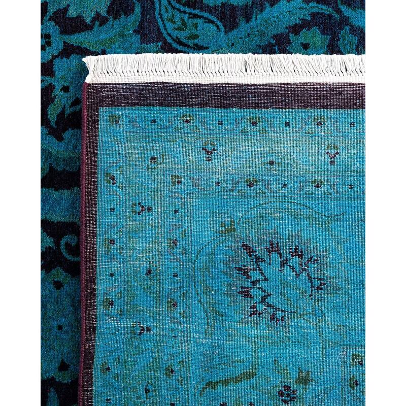 Fine Vibrance One-of-a-Kind Hand-Knotted Area Rug - Blue, 9' 1" x 12' 3" - 9' 1" x 12' 3"