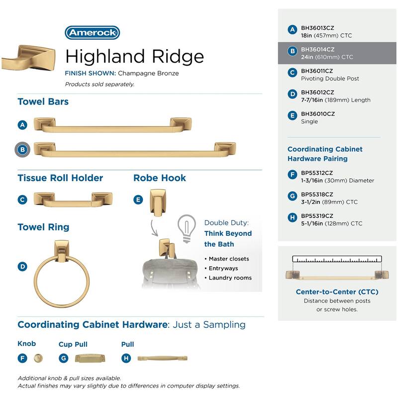 Amerock Highland Ridge 24" Towel Bar