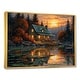 preview thumbnail 8 of 8, Designart "Autumn Sunset Cottage I" Cottage Landscape Framed Wall Art For Living Room