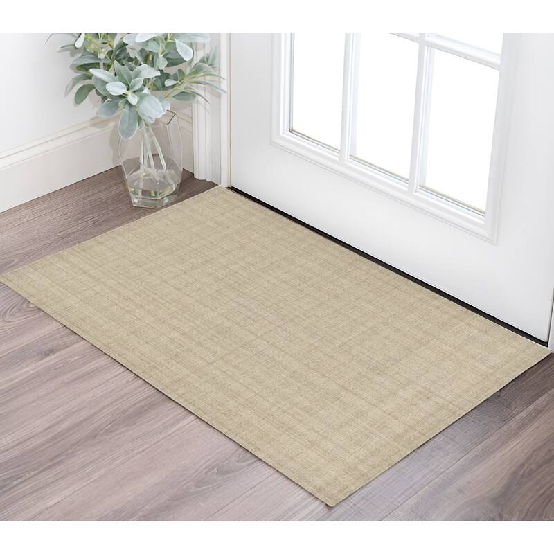 HomeRoots Plaid Transitional Rectangle Area Rug - 36.00 in. x 24.00 in.  x 0.45 in.