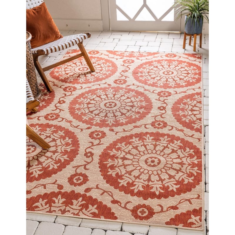 Outdoor Turgh Collection Area Rug - Terracotta - 6'x9'