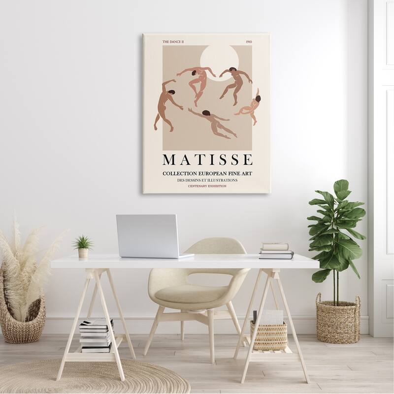 Stupell Matisse Text Dancing People Neutral Tones Flyer Canvas Wall Art - Brown