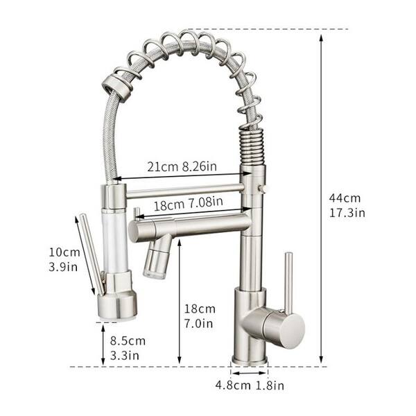 Modern Commercial Kitchen Faucets With Pull Down Sprayer Two Head Overstock 32424268