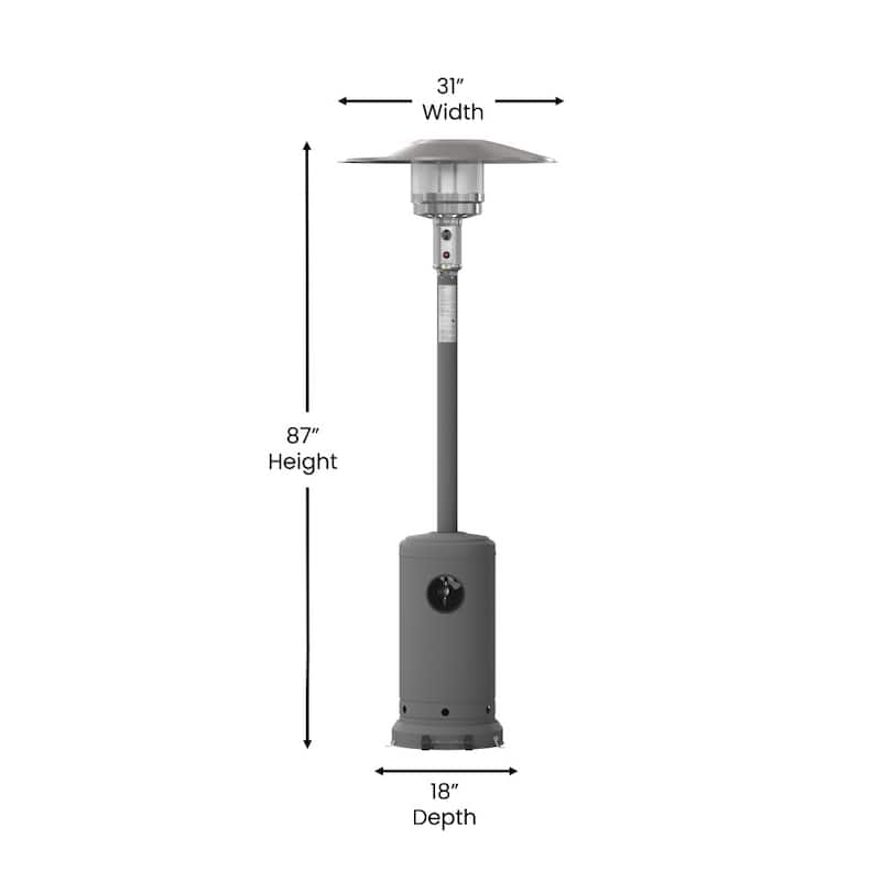 Outdoor Patio Heater - 7.5 Feet Round Steel Patio Heater - 40,000 BTU's
