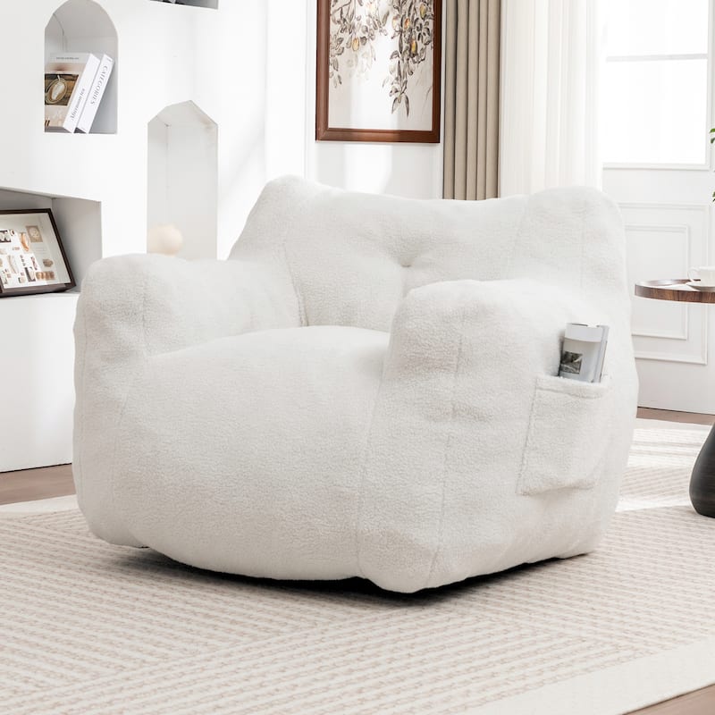 Bean Bag Chair, Bean Bag Sofa Chair with Armrests Stuffed High-Density Foam, Lazy Sofa Comfy Chairs Bean Bag Chair