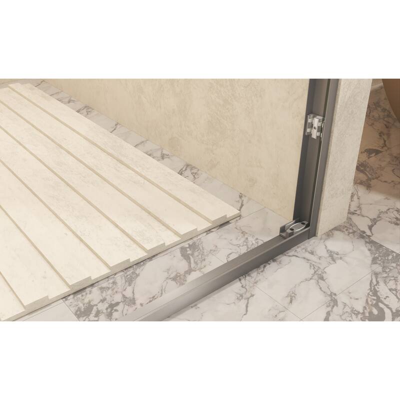 GDFStudio - Landon Modern Double-Sliding Tempered Glass Shower Door Set