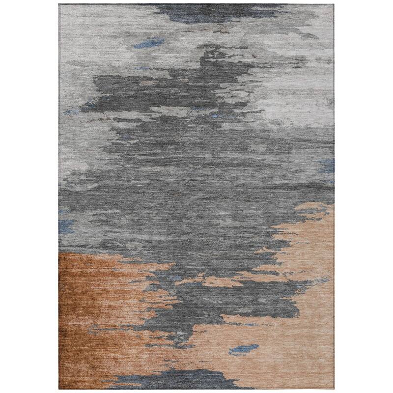 HomeRoots Abstract Transitional Rectangle Outdoor Rug