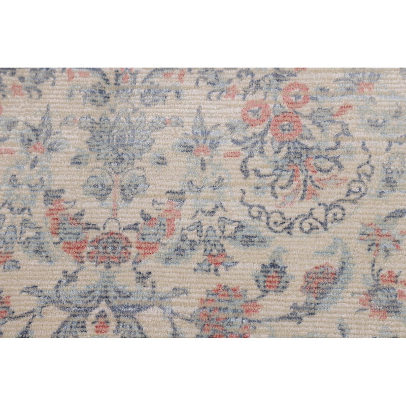 Floral Abstract Oriental Area Rug Hand-Knotted Wool Carpet - 5'3"x 7'6"