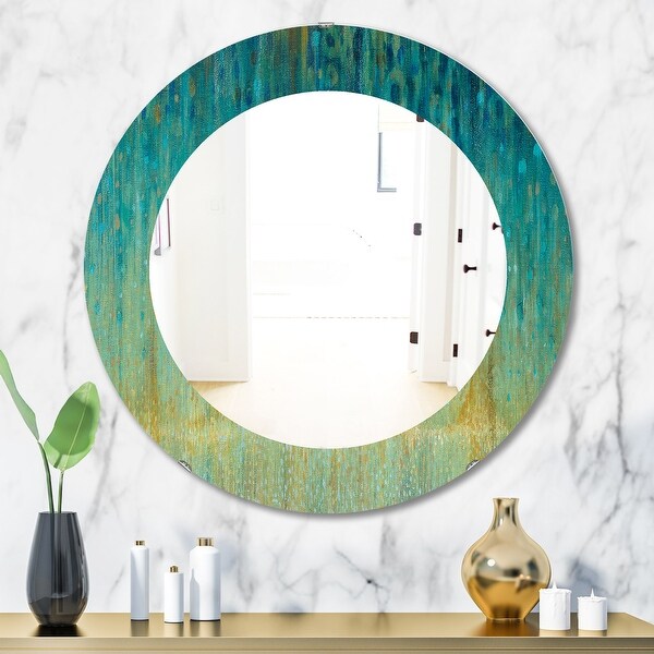 Porch & Den 'Rain Abstract Panel' Modern Bathroom Mirror - Blue. Opens flyout.