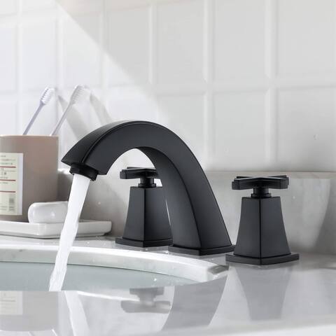 YASINU CrossHandlesWidespread8InchBathroomFaucetWithPop-upDrain