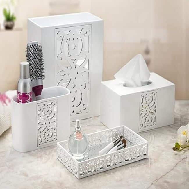 Creative Scents Mirror Janette White Vanity Mirror Tray