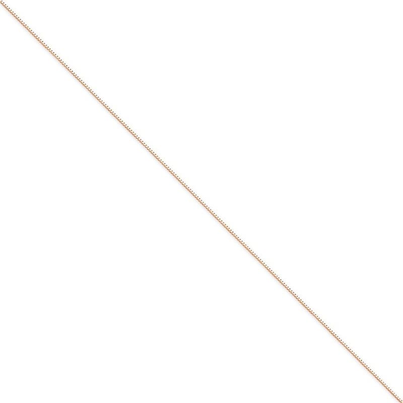 Curata 14k Rose Gold 10" 0.9mm Box Link Chain Ankle Bracelet