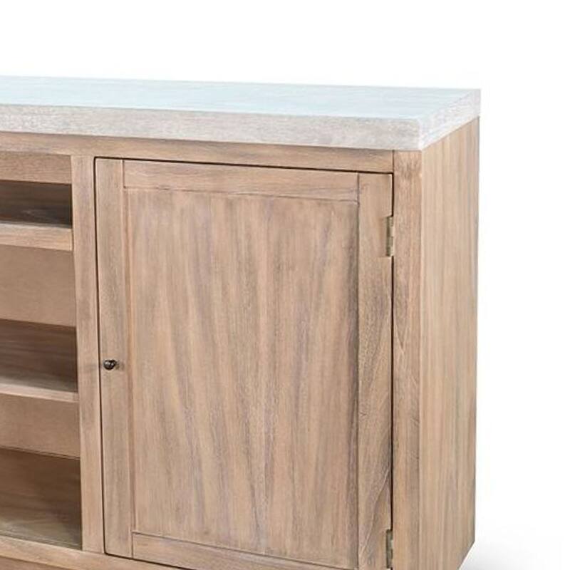 Seni 78 Inch TV Media Entertainment Console, 2 Doors, Brown