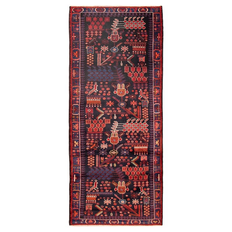 ECARPETGALLERY Hand-knotted Andelz Dark Navy Wool Rug - 4'3 x 9'11 - Dark Navy - 4'3 x 9'11